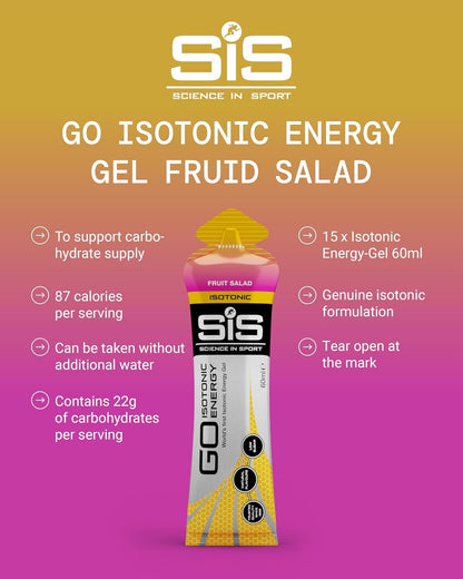 Science in Sport Go Isotonic Energy Gel, Fruit Salad, 60 ml, 6-Count