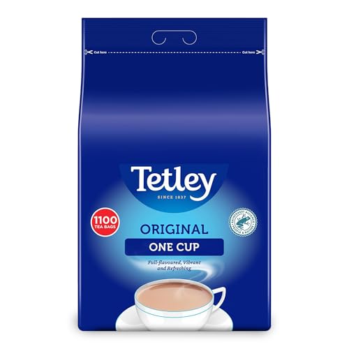 Tetley Original One Cup Black Tea Bags - Bulk Value Pack - Full Flavoured British Brew - Perfect for Breakfast or Anytime - Rainforest Alliance Certified - 2200 Teabags (2 x 1100 Pack)