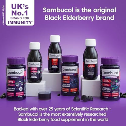Sambucol Natural Black Elderberry Immuno Forte Effervescent Tablets | Vitamin C | Zinc | Immune System Supplement | 15 Tablets
