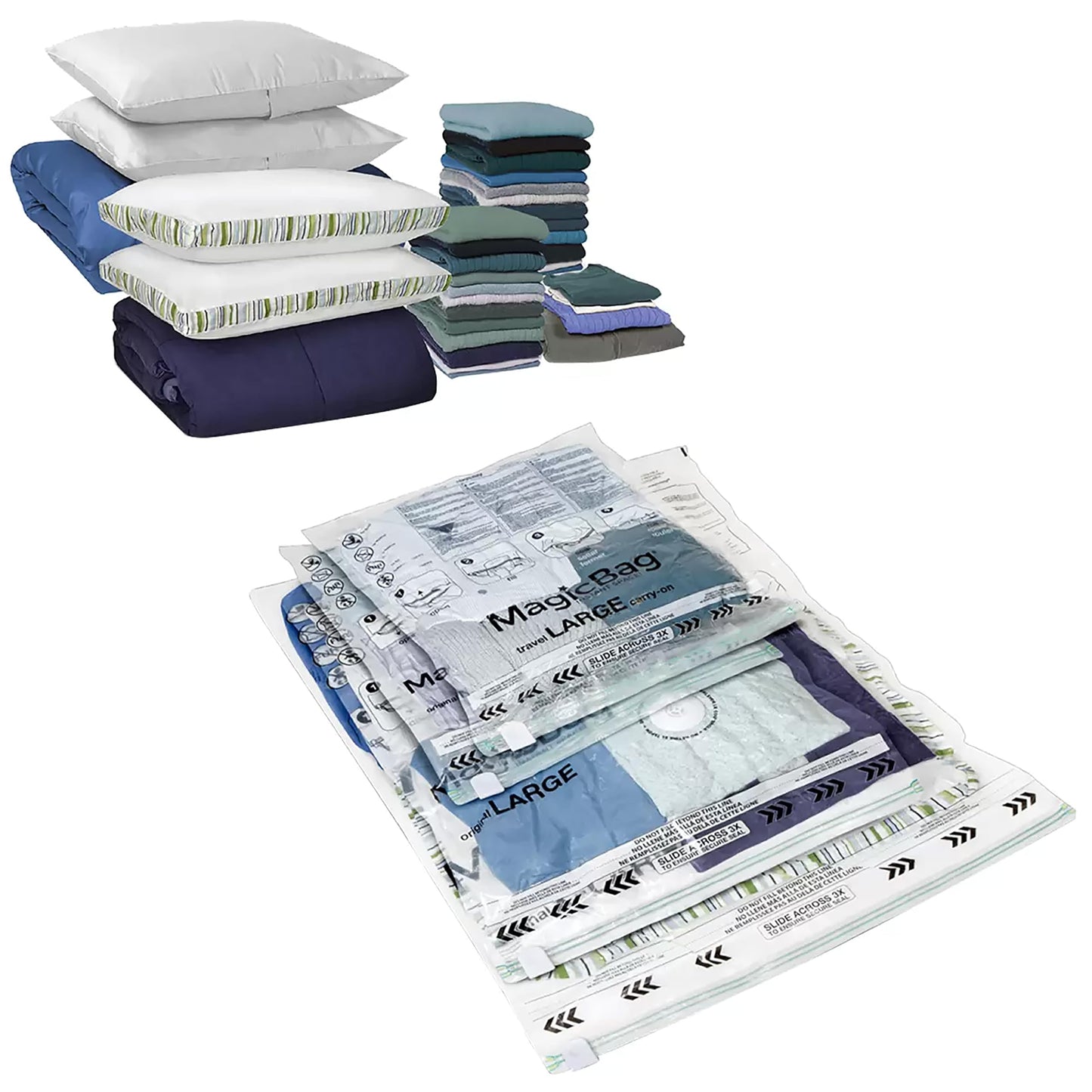 Magicbag 15 Pack Magic Bag Space Bag 4 Size Storage Bags