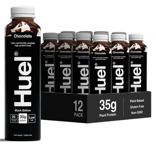 Huel Black Edition Ready-to-drink, Protein Shakes, High Protein Drink, 35g Protein Per Bottle, Rich in Vitamin D, Fatty Acids, Calcium, Ready Meals
