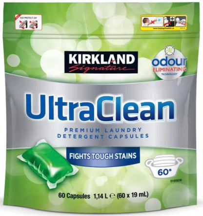 Kirkland Signature Ultra Clean Laundry Bio Detergent, 2 x 60 Pack