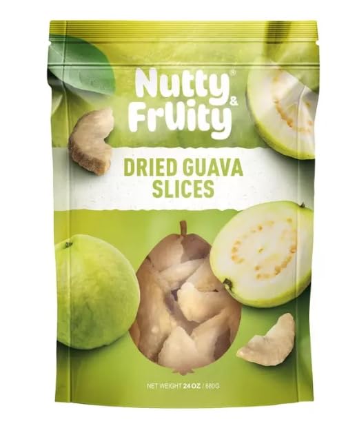 Nutty and Fruity Dried Guava Slices, 680g – Naturally Sweet and Chewy Tropical Snack, Rich in Fiber and Vitamin C, No Artificial Preservatives, Perfect for Snacking, Baking, and Smoothies