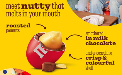 M&M’s Peanut & Milk Chocolate Bulk Sharing Bag 800g – Bulk Chocolate Sweets with Roasted Peanuts, Crispy Shell Candy, Party Bag, Chocolate Gift, Snacks & Sharing Treats