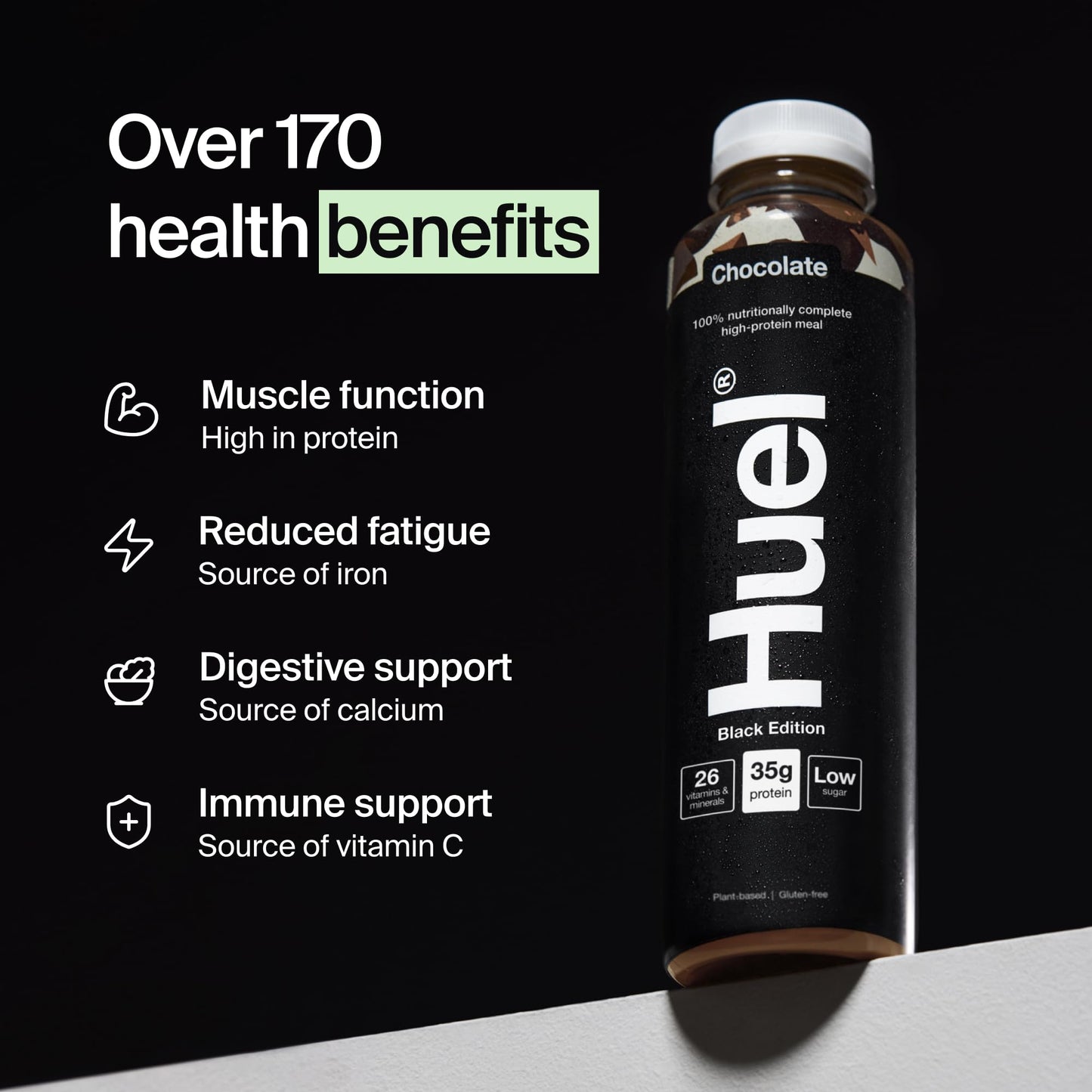 Huel Black Edition Ready-to-drink, Protein Shakes, High Protein Drink, 35g Protein Per Bottle, Rich in Vitamin D, Fatty Acids, Calcium, Ready Meals
