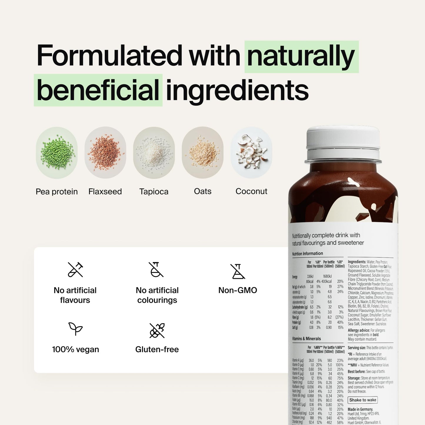 Huel Ready-to-drink Meal, Protein Shakes, Pre-Portioned Meal, 20g of Protein per Bottle, Rich in Essential Vitamins, Minerals and Fibre Meal Replacement Shake