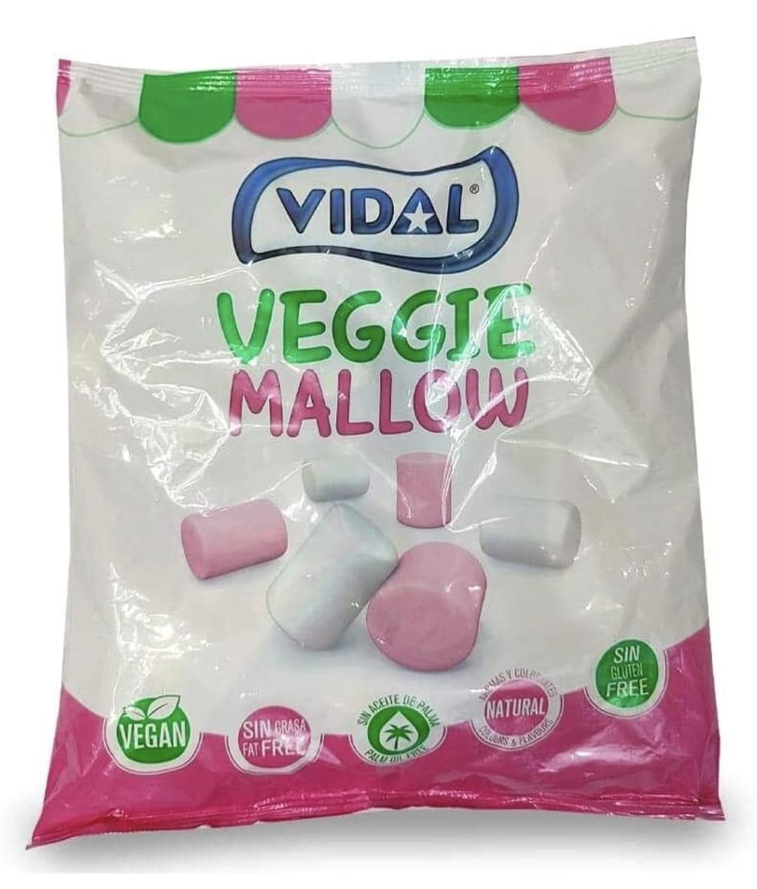 Vidal Bag Veggie Marsh Mallows Vegan Gluten Free 1Kg