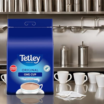 Tetley Original One Cup Black Tea Bags - Bulk Value Pack - Full Flavoured British Brew - Perfect for Breakfast or Anytime - Rainforest Alliance Certified - 2200 Teabags (2 x 1100 Pack)