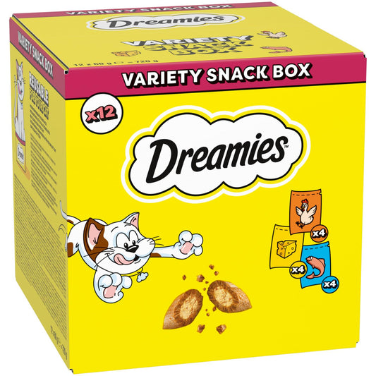 DREAMIES - Tempting Cat Treats - 8 x 60 g - Beef - Multipack Biscuits - 8 Pouches