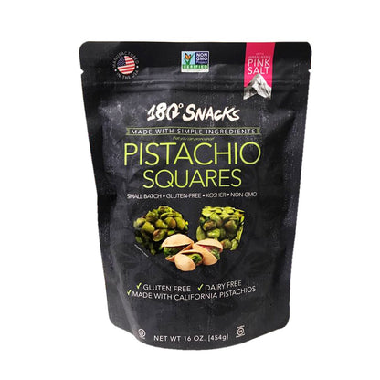 JUMBO Size pack180 Snacks Gluten Free Pistachio Squares with Himalayan Pink Salt 454 grams