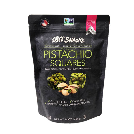 JUMBO Size pack180 Snacks Gluten Free Pistachio Squares with Himalayan Pink Salt 454 grams