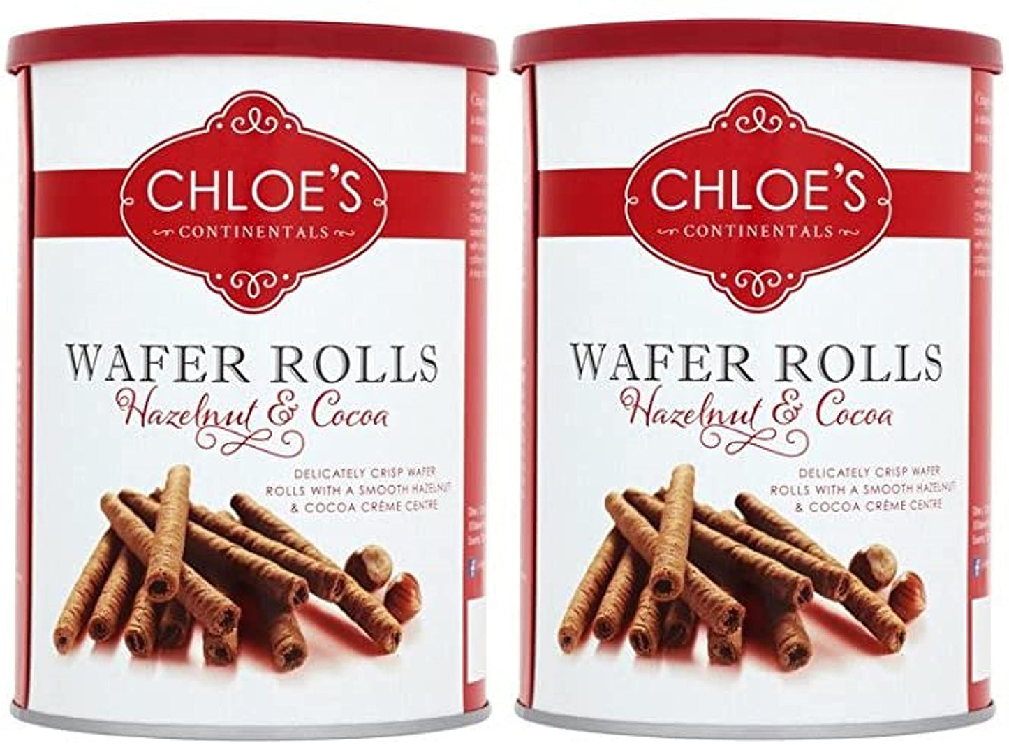 Chloe's Hazelnut & Cocoa Wafer Rolls - Pack of 2 X 400G