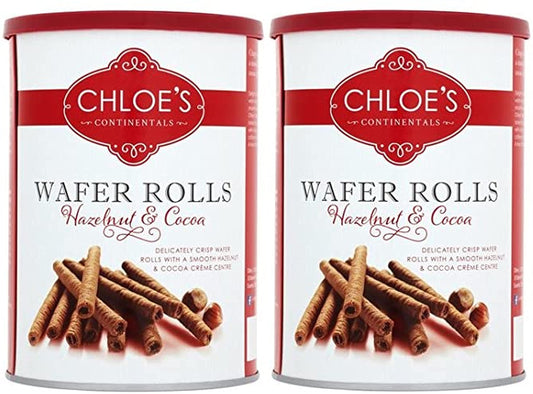 Chloe's Hazelnut & Cocoa Wafer Rolls - Pack of 2 X 400G