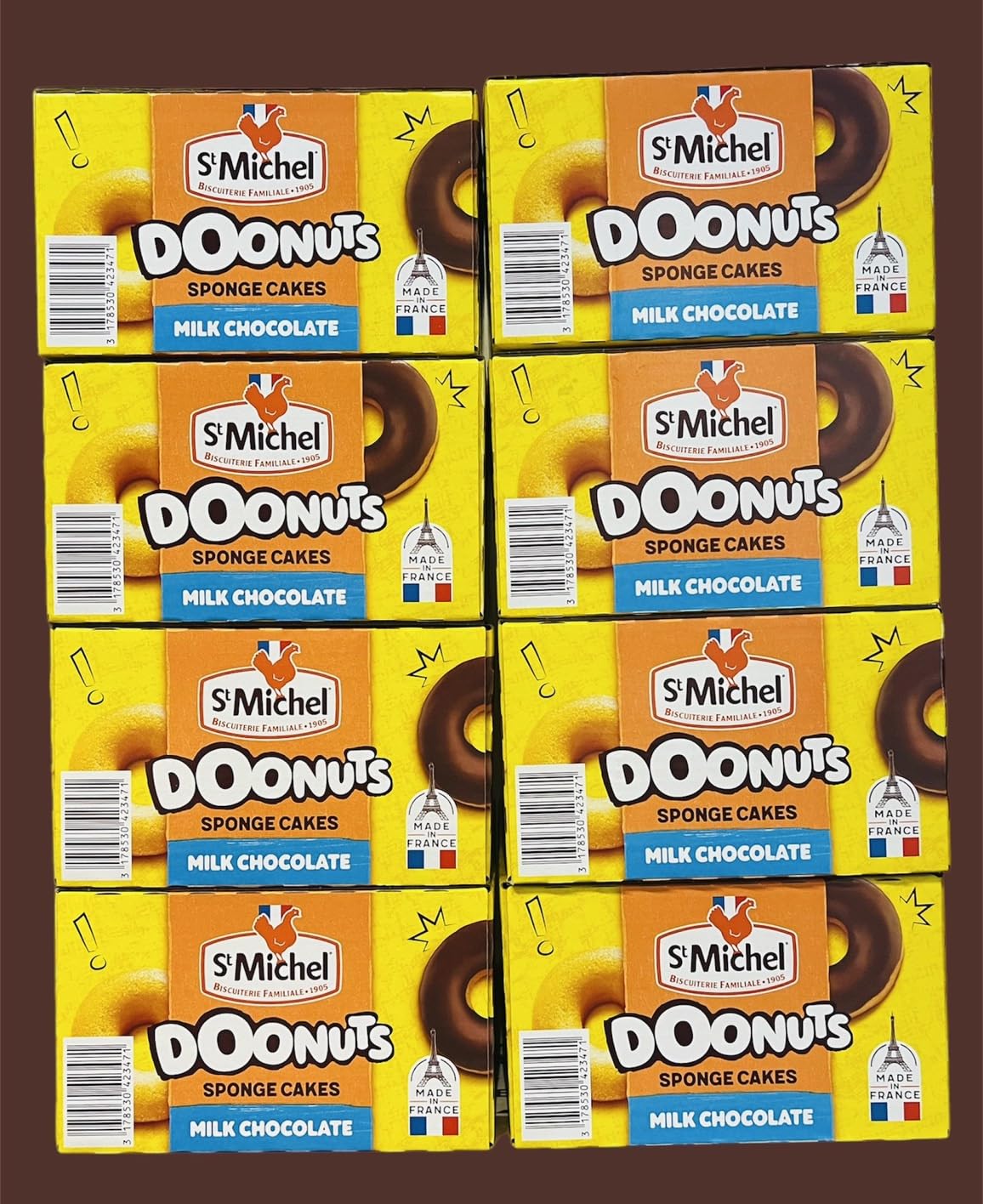 St Michel Doonuts Milk Chocolate Sponge Cakes, Ring Shaped, 720g, Pack of 24