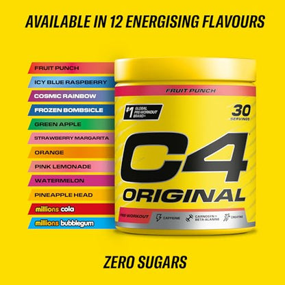 C4 Original Beta Alanine Sports Nutrition Bulk Pre Workout Powder for Men & Women