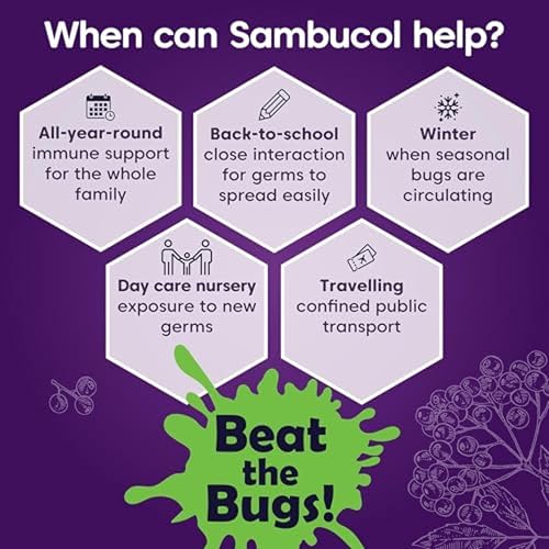 Sambucol Natural Black Elderberry Immuno Forte Effervescent Tablets | Vitamin C | Zinc | Immune System Supplement | 15 Tablets