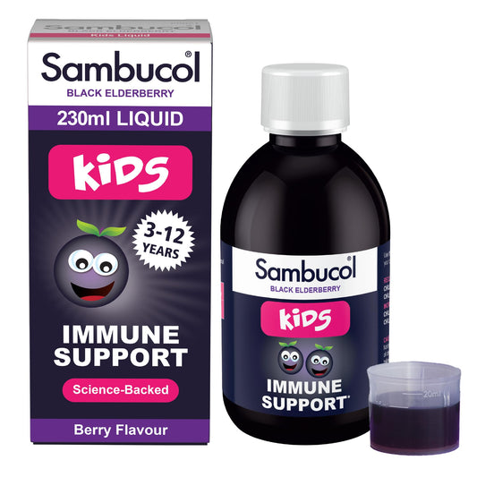 Sambucol Natural Black Elderberry Kids Liquid | Vitamin C | Immune Support Supplement | 230ml