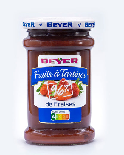 BEYER - Nutriscore A - 3 x Fruit Spreads (Strawberries, Blueberries, Apricots) - 96% Fruit