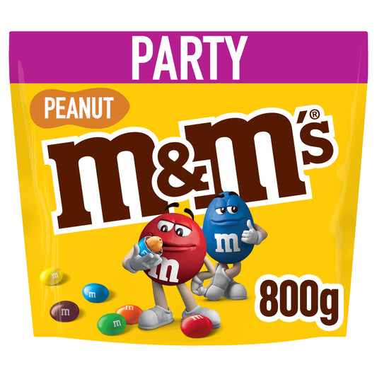 M&M’s Peanut & Milk Chocolate Bulk Sharing Bag 800g – Bulk Chocolate Sweets with Roasted Peanuts, Crispy Shell Candy, Party Bag, Chocolate Gift, Snacks & Sharing Treats