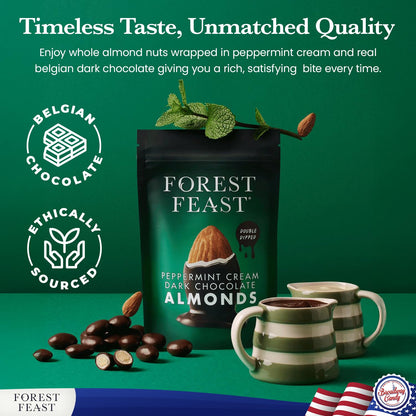 Forest Feast Peppermint Cream Dark Chocolate Almonds, 120g