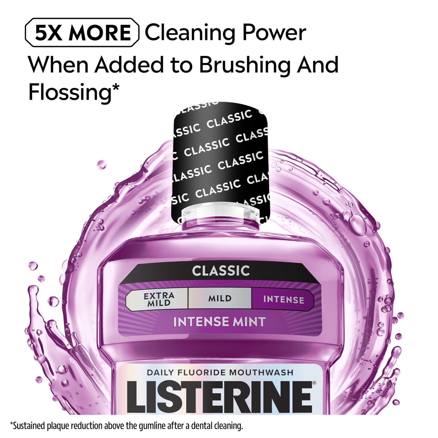 Listerine Total Care Intense Taste Classic Antibacterial Mouthwash (1000ml), Fresh Mint Blast Flavour With 6-in-1 Benefits
