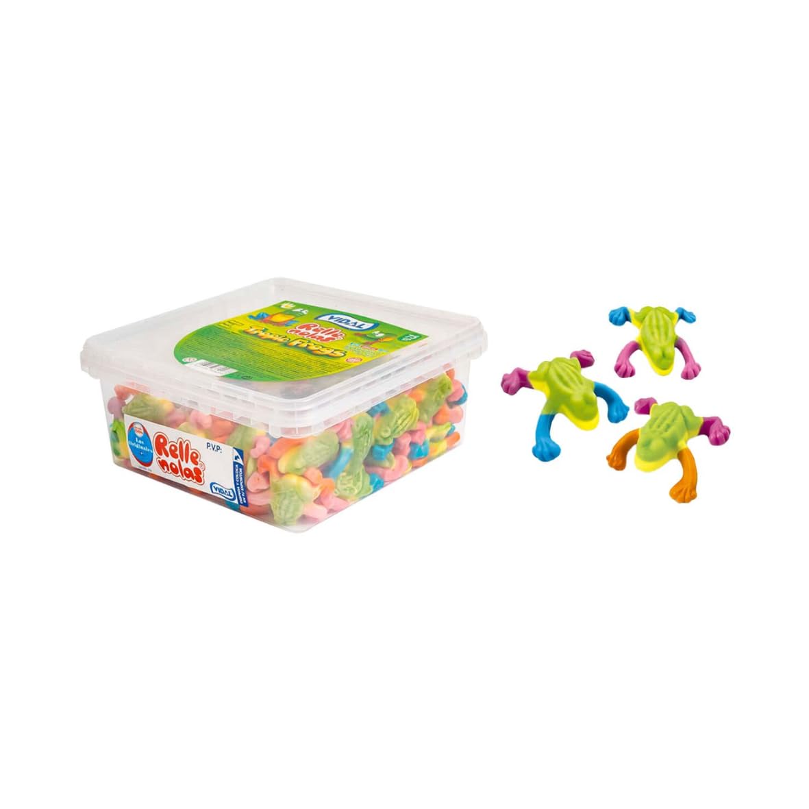 Vidal Stuffed Frogs Gummy Candy Tray 75 Pieces | Chewy Gummy Sweets with a Fruity Centre | Fun Party Candy
