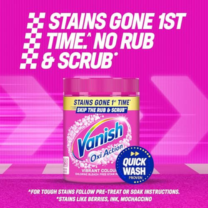 Vanish Gold Oxi Action Stain Remover & Laundry Booster Powder for Colours 1.9 kg | Removes Tough Stains at 20°C in 30 Mins in Just One Wash | Safe on Everyday Fabrics (Packaging May Vary)