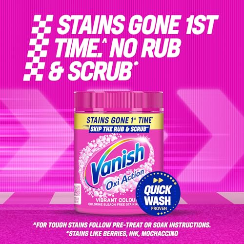 Vanish Gold Oxi Action Stain Remover & Laundry Booster Powder for Colours 1.9 kg | Removes Tough Stains at 20°C in 30 Mins in Just One Wash | Safe on Everyday Fabrics (Packaging May Vary)