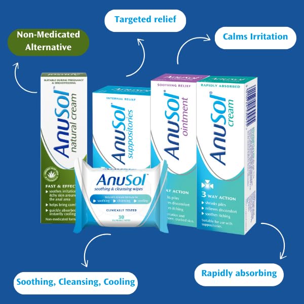 Anusol Cream for Haemorrhoids Treatment - Shrinks Piles, Relieves Discomfort and Soothes Itching, 43g