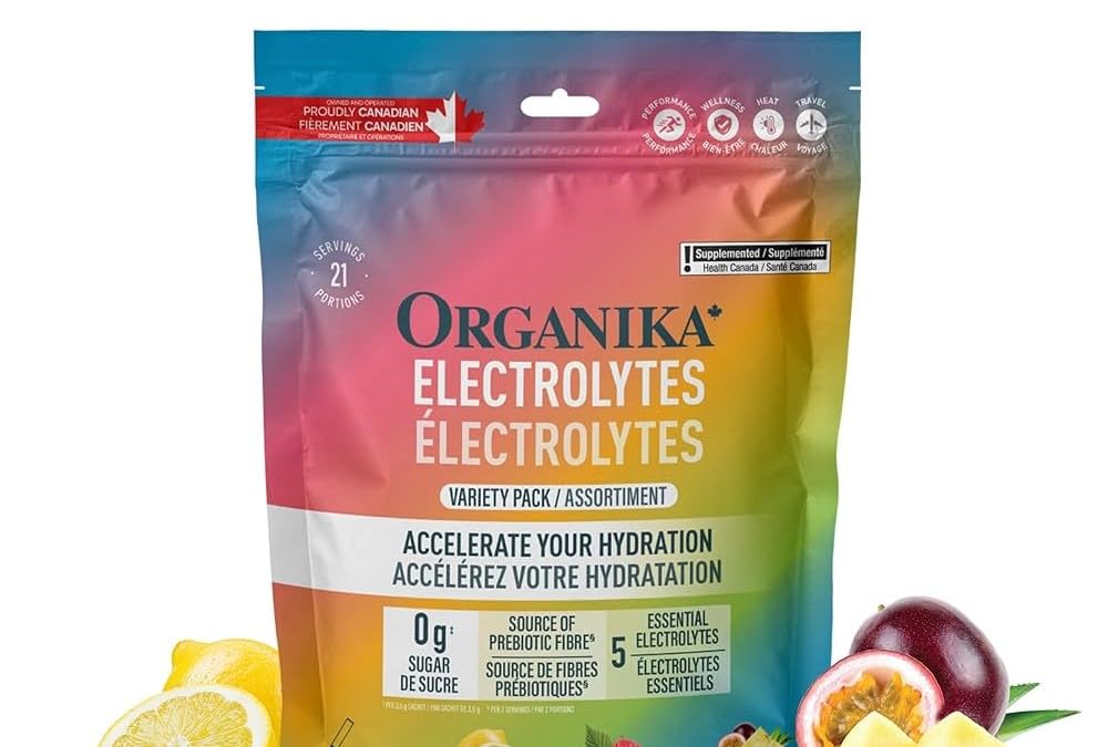Organika Electrolytes Variety Pack | 45 Sachets | Lemonade, Raspberry, Pineapple Passion Fruit | Sugar Free Drink Mix with 5 Electrolytes & Vitamin C | Hydration & Wellness | Canadian