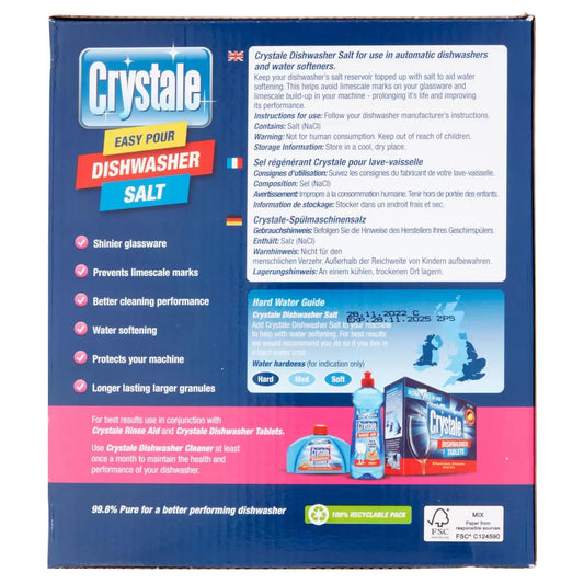 Crystale 2kg Dishwasher Salt for Dishwashers and Water Softeners, High Purity