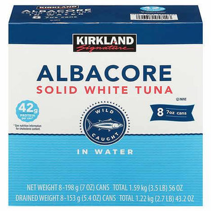 Kirkland Signature Albacore Solid White Tuna 8 Cans - 7 oz Each (198 g Each)