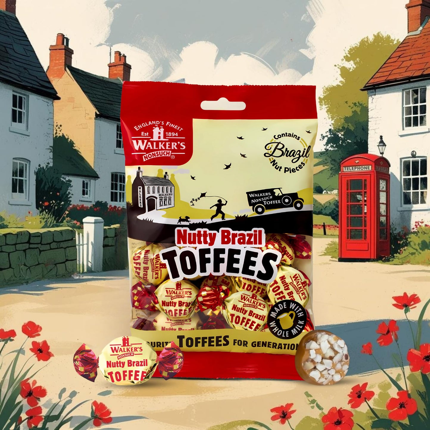 Walkers Nonsuch Nutty Brazil Toffees 150g