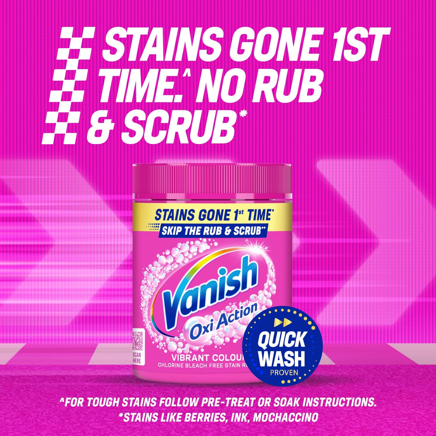 Vanish Gold Oxi Action Stain Remover & Laundry Booster Powder for Colours 1.9 kg | Removes Tough Stains at 20°C in 30 Mins in Just One Wash | Safe on Everyday Fabrics (Packaging May Vary)