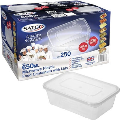 Aammus Disposable food containers with lids SATCO 650ml x 250 boxes sold by Shop 4 less