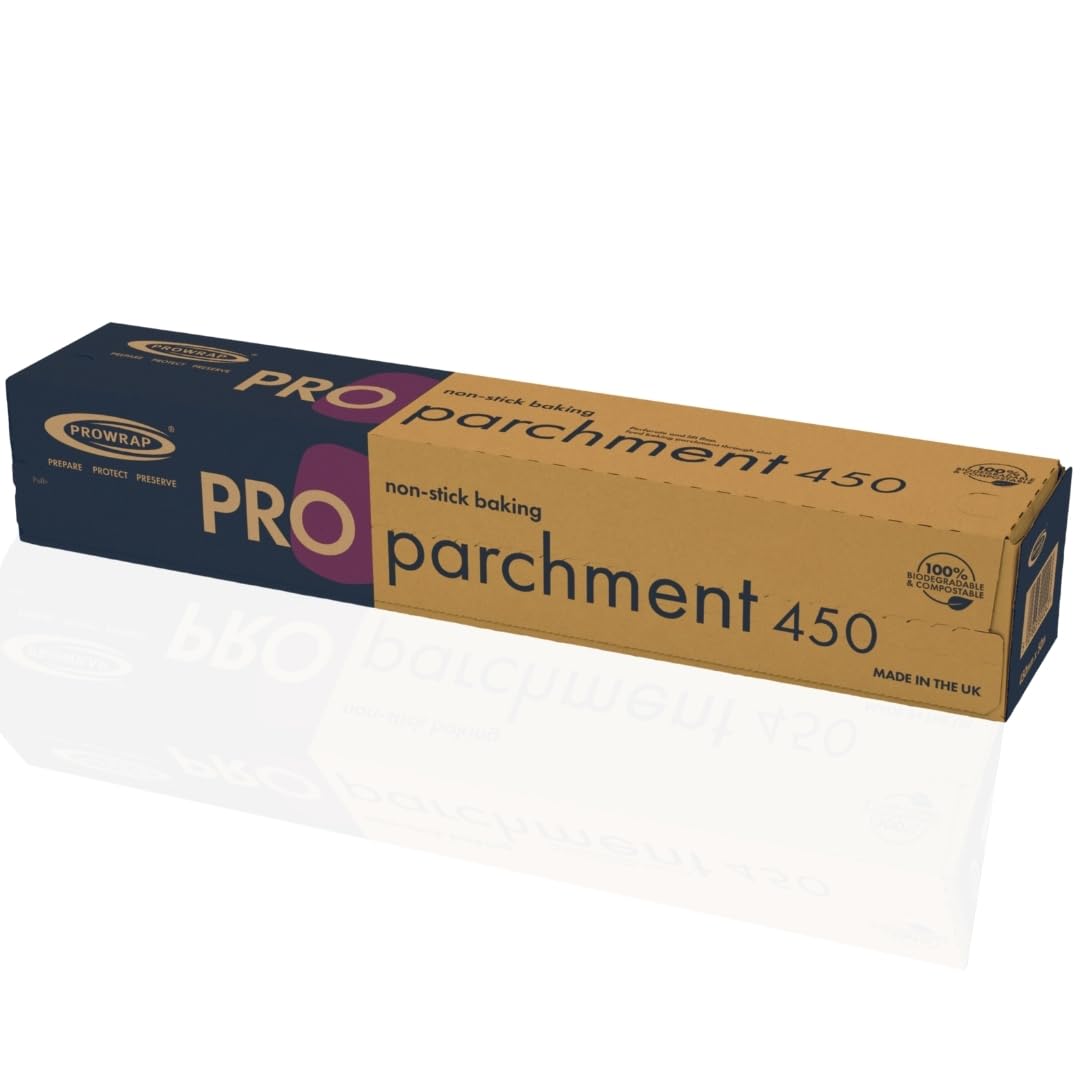 PROWRAP | Baking Parchment Paper Ideal for Home & Professional Catering Kitchen | Grease Free - Non Stick | Extra Wide 450mm x 50m | Single Roll