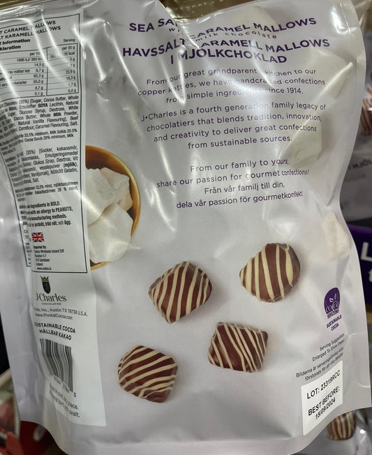 j.charles sea salt caramels mallows with white chocolate 500g