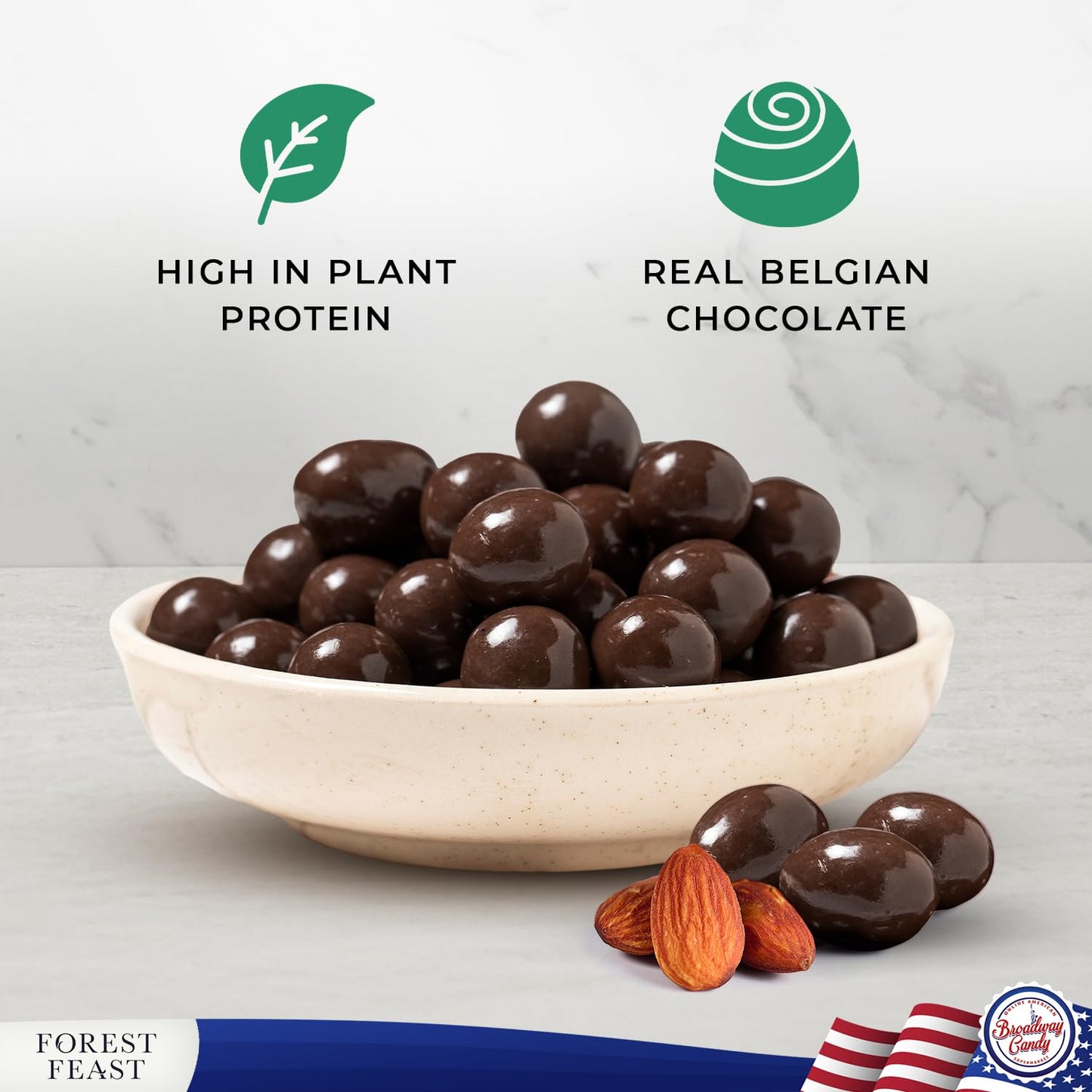 Forest Feast Peppermint Cream Dark Chocolate Almonds, 120g