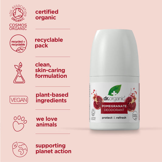 Dr Organic Manuka Honey Deodorant, Aluminium Free, Mens, Womens, Natural, Vegetarian, Cruelty-Free, Paraben & SLS-Free, Organic, 50ml, Packaging may vary