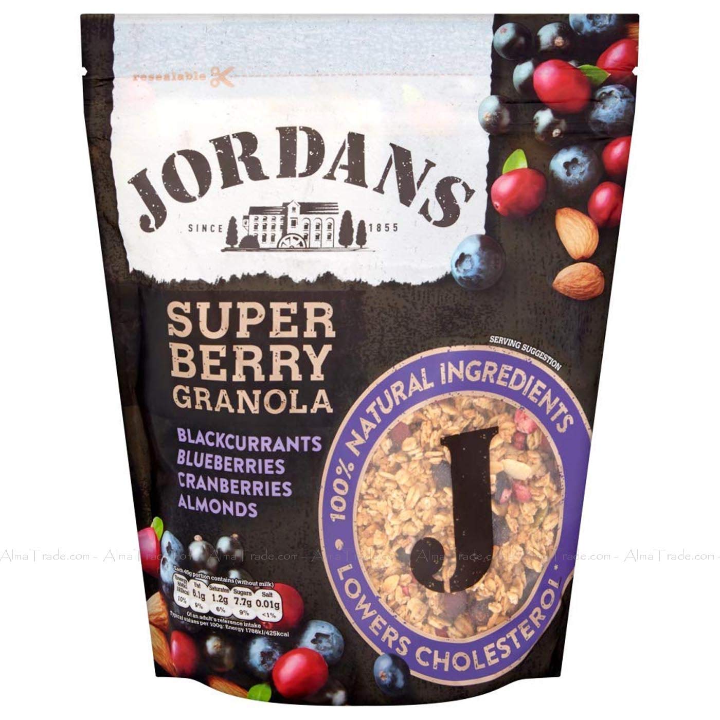 Jordans Granola Super Berry, Breakfast Cereal, High Fibre, 4 Packs of 1.5kg