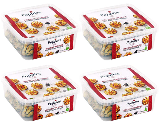 Poppies Master Baker Mini Coconut Macaroons with Real Belgian Chocolate - 700g (Pack of 4)