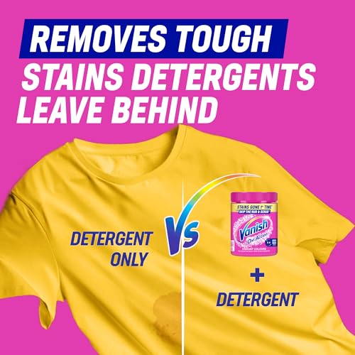 Vanish Gold Oxi Action Stain Remover & Laundry Booster Powder for Colours 1.9 kg | Removes Tough Stains at 20°C in 30 Mins in Just One Wash | Safe on Everyday Fabrics (Packaging May Vary)