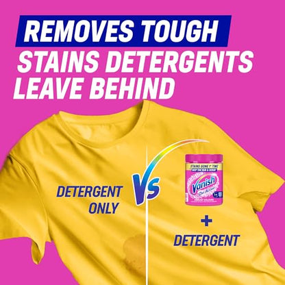 Vanish Gold Oxi Action Stain Remover & Laundry Booster Powder for Colours 1.9 kg | Removes Tough Stains at 20°C in 30 Mins in Just One Wash | Safe on Everyday Fabrics (Packaging May Vary)