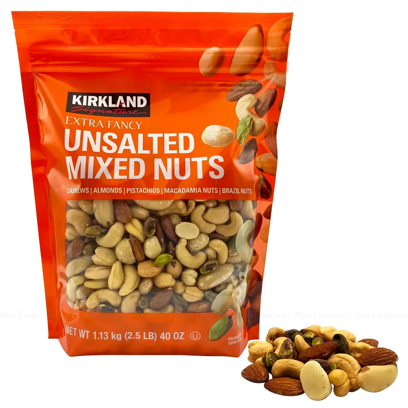 Kirkland Signature Extra Fancy Unsalted Mixed Nuts Cashew Brazil Bag Pack 1.13kg