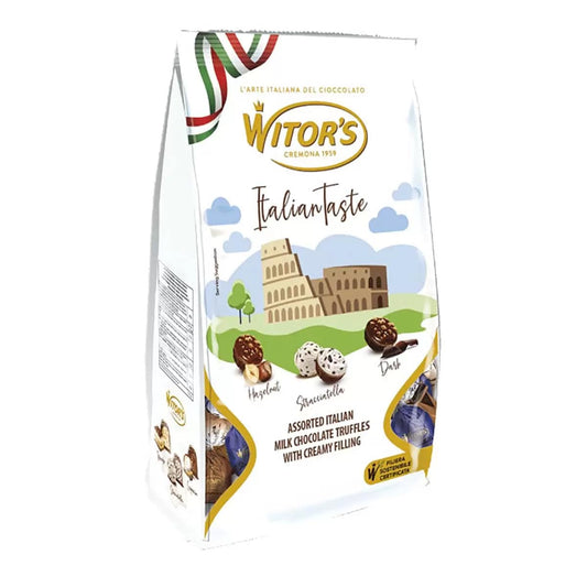 Witor's Italian Taste Assorted Milk Chocolate Truffles, Hazelnut and Stracciatella Filling, Cremona 1959