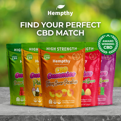 Hempthy CBD Pick n Mix Gummies, High Strength 1000mg, 20mg x 50 Gummies, 1000mg Total CBD, THC Free, Best UK CBD Gummy Bears (50 Pack, Gummy Bears)